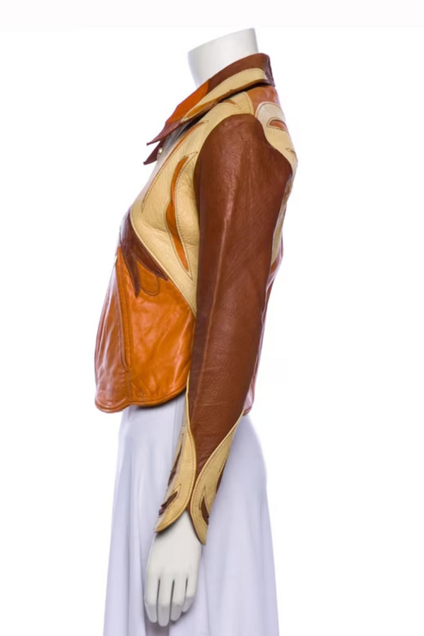 70s vintage leather jacket boho cowgirl festival style