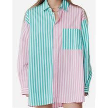 Bree Cameron Home and Away Two Tone Striped Shirt