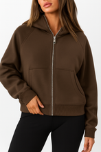 Women’s Brown Zip Up Hoodie – Casual Streetwear