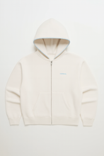 Classics midweight zip up hoodie front view cream