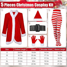 Women Santa costume with Christmas hat belt and velvet gloves