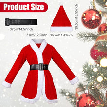 Velvet Santa dress belt detail Christmas costume women outfit