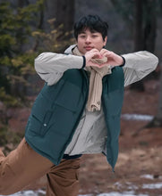 Stylish Newtopia Park Jeong Min padded vest side look