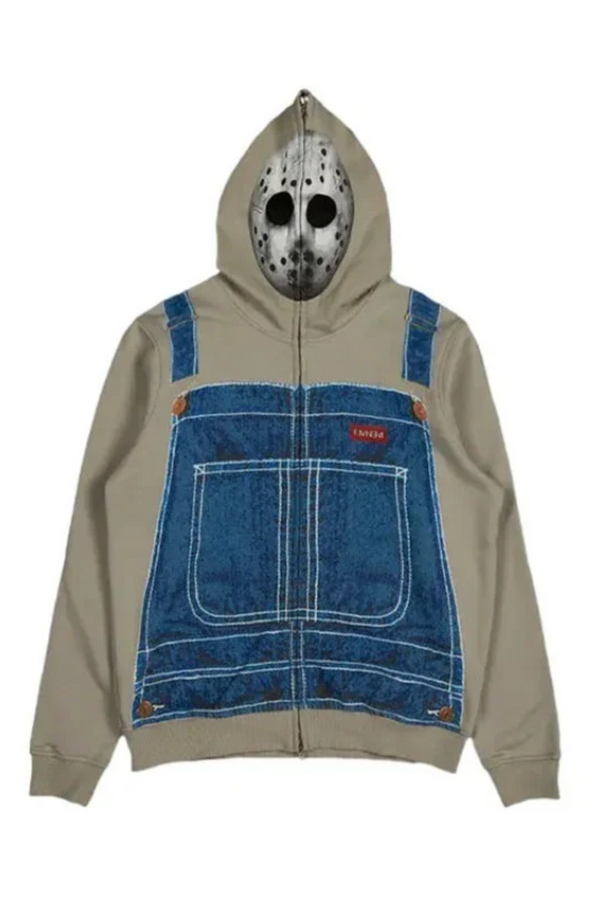 Slim Shady inspired grey zipper hoodie front look casual streetwear