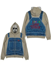 Stylish grey zipper hoodie side profile hip hop inspired fashion
