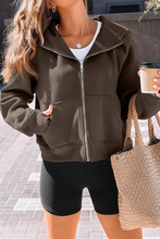 Women’s Brown Zip Up Hoodie – Casual Streetwear