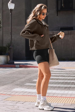 Women’s Brown Zip Up Hoodie – Casual Streetwear