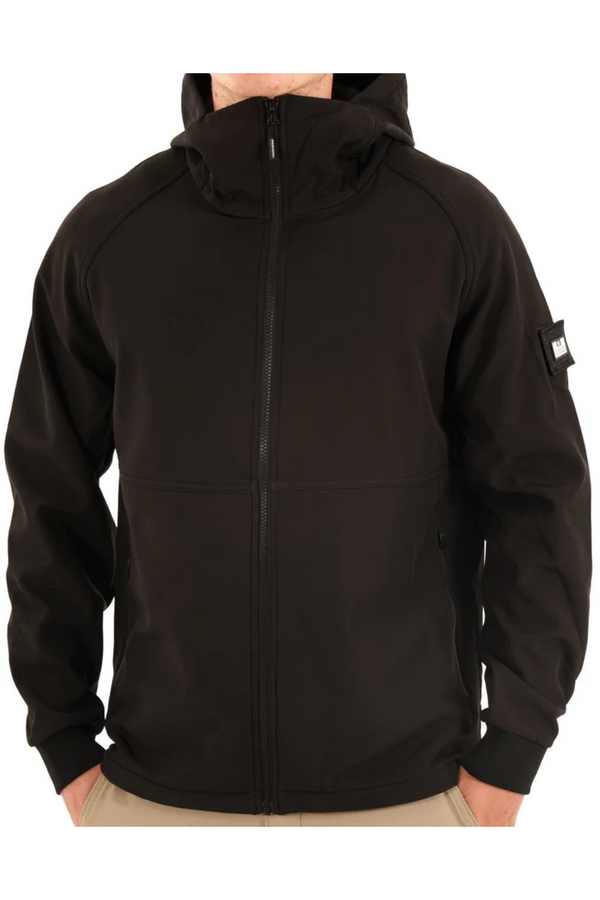 weekend offender black stipe softshell jacket front side
