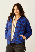 Collar and blue lining detail womens olive green casual jacket