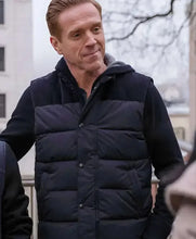 Billions S05 Bobby Axelrod Black Parachute Jacket side profile quilted design