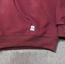 Casual burgundy zip up hoodie Akimbo streetwear outfit