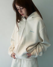 Cream classics midweight zip up hoodie back view