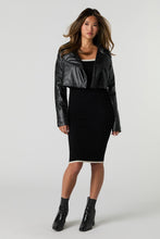 Trendy cropped lem sken leather jacket back design