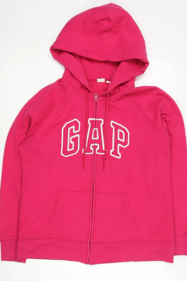 GAP womens pink full zip hoodie front view