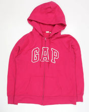GAP womens pink hoodie embroidered logo close up