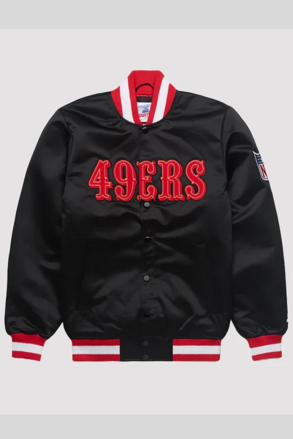 HOMAGE 49ers blackout starter jacket front view