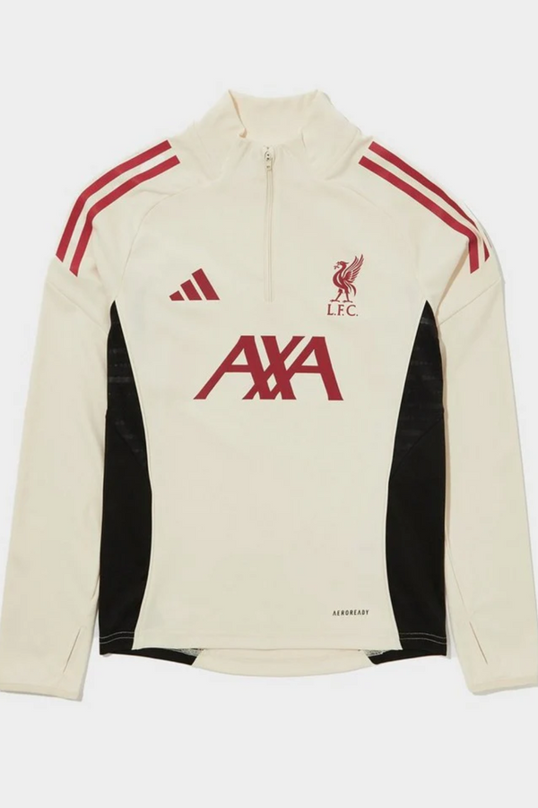 Liverpool FC Adidas AXA Training Top Cream Black front