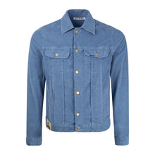 Lois Jeans Tejana Thin Cord Jacket Sky Blue close up corduroy detail design