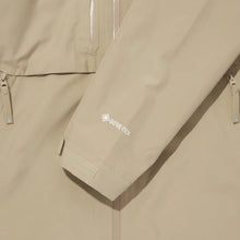 Men’s beige waterproof hooded jacket with windproof details