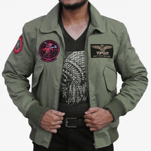 Men’s Top Gun 2 flight bomber jacket side angle look