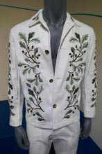Oliver Quick inspired embroidered white suit detailed view