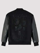 mens ovo scarborough shooting stars varsity jacket side profile