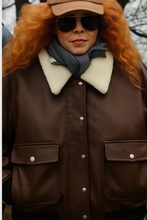 Poker Face Charlie Cale Brown Leather Jacket Front