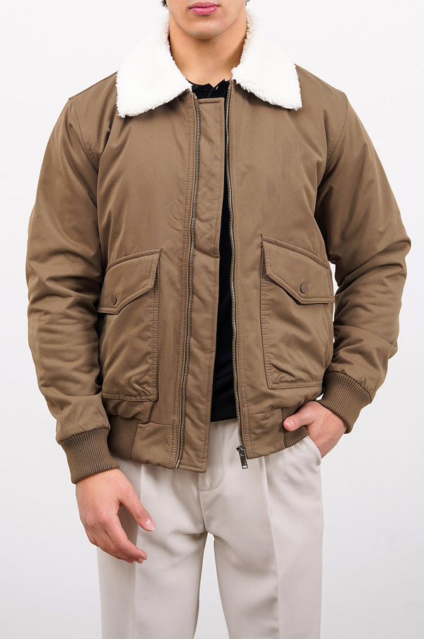The Maverick Jacket men’s brown bomber front view