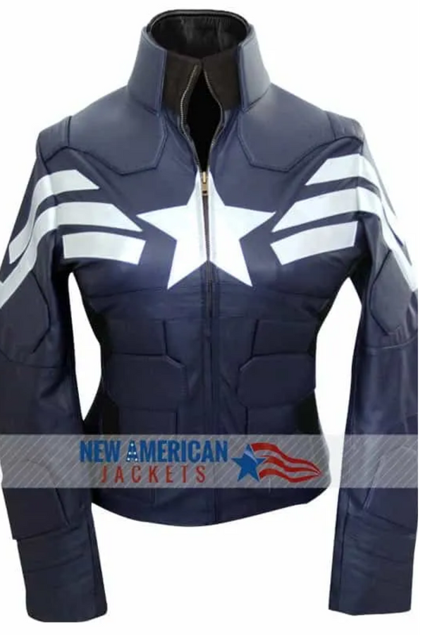 The Winter Soldier Captain America jacket for women front view
