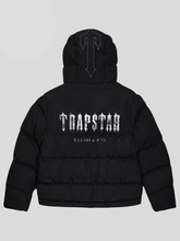 trapstar puffer jacket black back design with logo