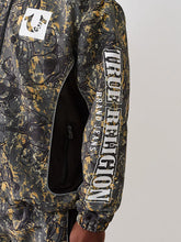True Religion Buddha Camo Windbreaker Jacket hood detail stylish camo jacket